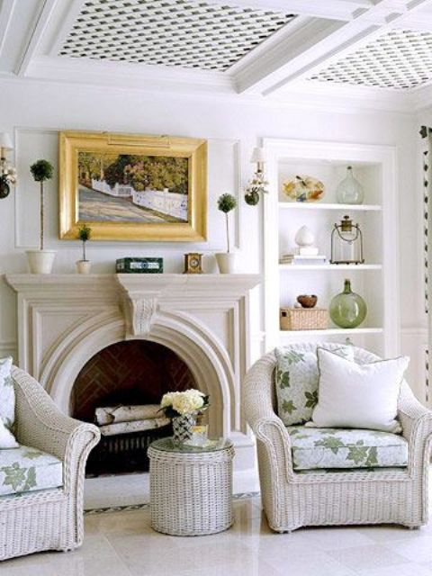 white wicker furniture will perfectly fit a neutral interior and add a farmhouse feel