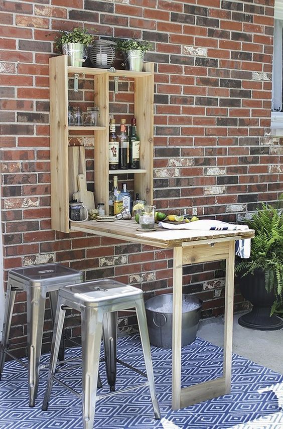 an outdoor murphy bar is a nice idea for those who don't have enough space