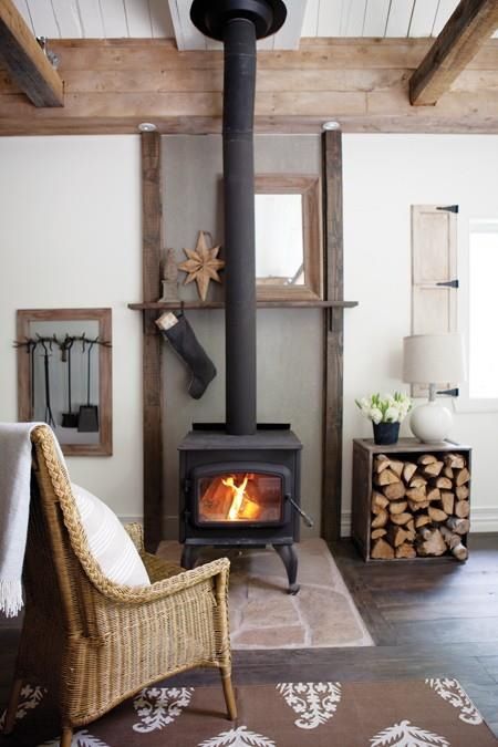 such a free-standing stove and some firewood next to it is sure to make any space cozier