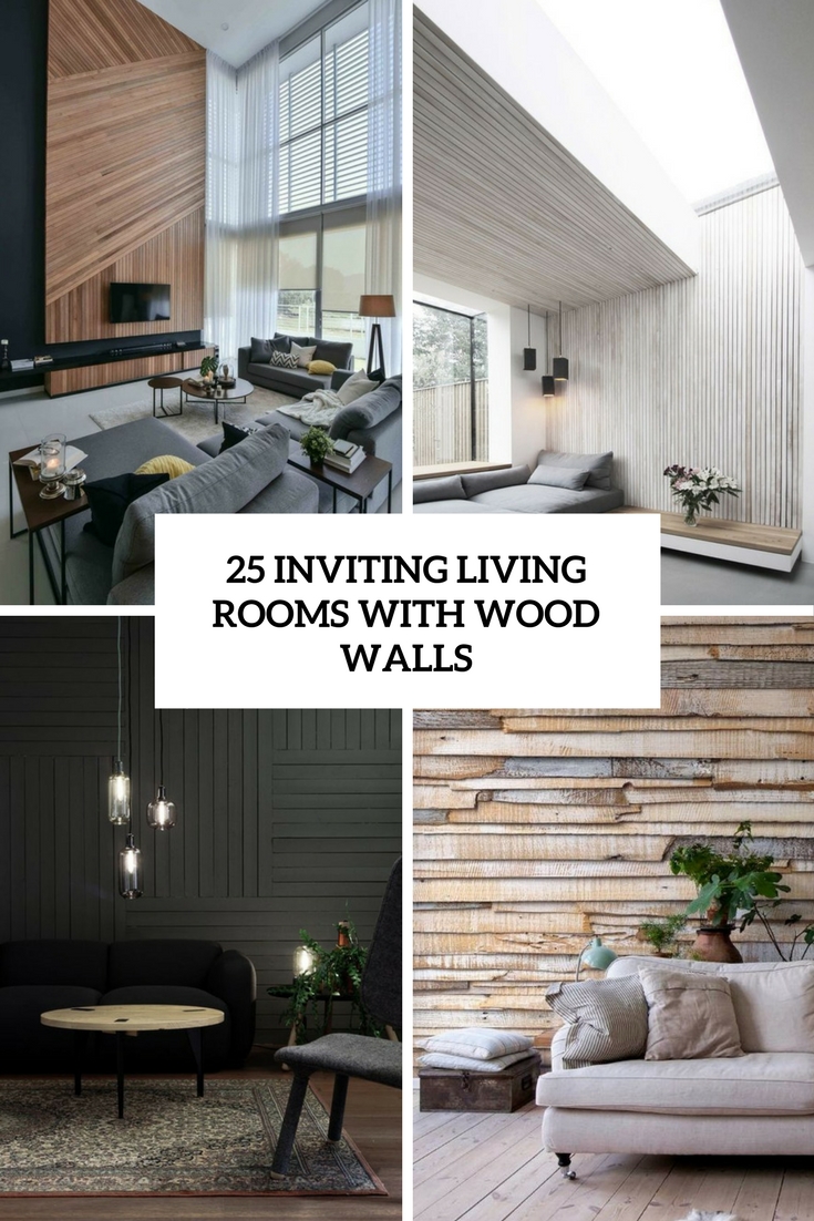 Inviting living rooms with wood walls