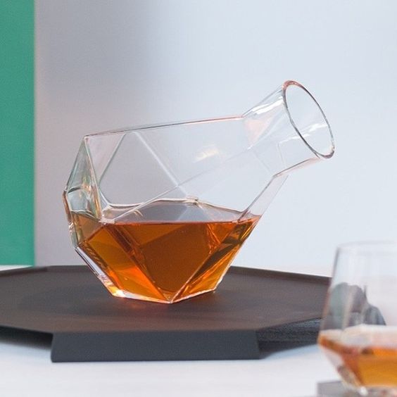 such a gorgeous geometric carafe will be a cool idea for any wine lover