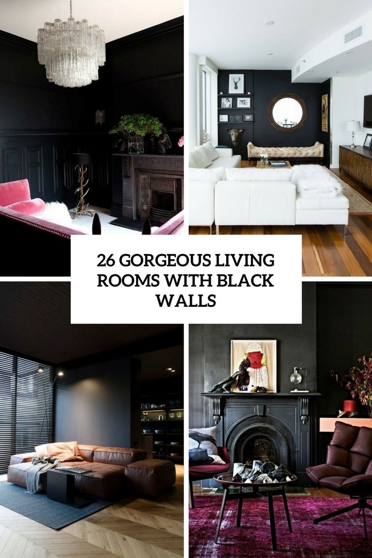 Gorgeous living rooms with black walls