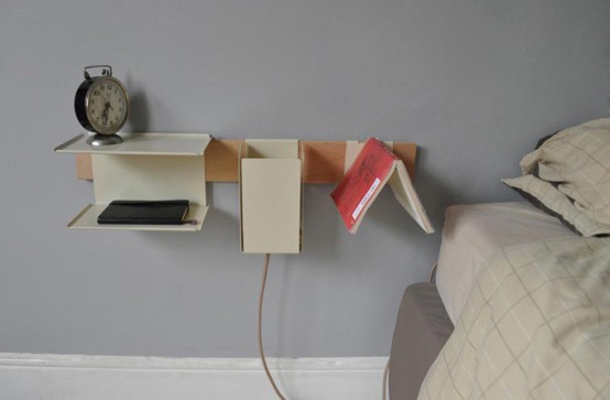 Pippin Bedside system with lots of storage (via www.digsdigs.com)