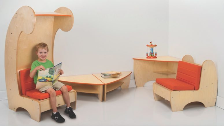 Contemporary Reading Chair Bookcase For Kids