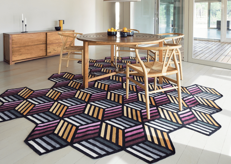Colorful Geometric Parquet Rug Collection
