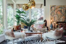 01 This amazing living room is in the eclectic home with a touch of Gothic and it looks amazing