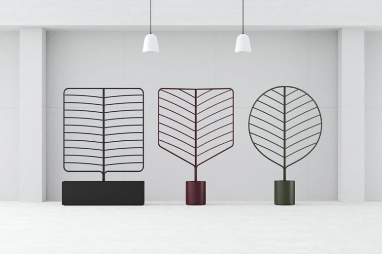 The dividers come in three different styles resembling the skeletal structures of leaves