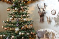 04 copper, gold and pearl Christmas decor with lots of ornaments looks refined