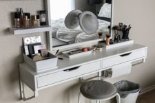 04 if there isn’t much space, go for a floating vanity with drawers, it’s ideal for a small nook