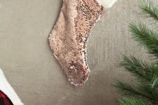 07 a rose gold sequin stocking with white faux fur on top looks very glam and cute