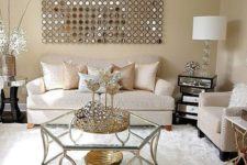 10 neutral shades and pure white are spruced up with shiny metallic touches