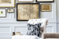 16 the panel molding makes these very light grey walls really stand out and look chic