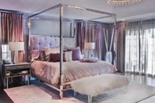 20 canopy beds are characteristic for glam spaces as they make a chic statement, and crystal chandeliers are nice, too