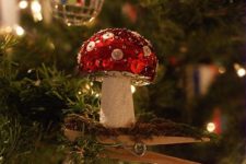 21 a unique sequin mushroom Christmas ornament will add a woodland feel to your decor