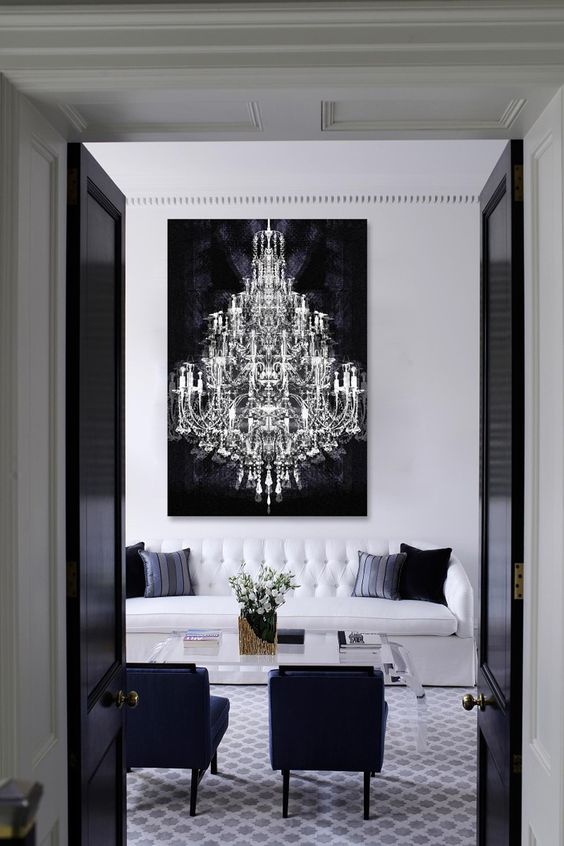 luxury and glam mixed in this monochromatic and exquisite space