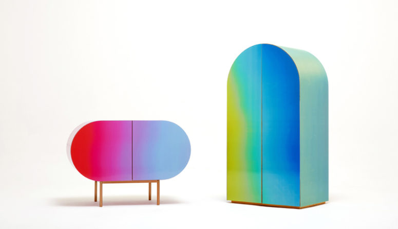 Color Flow is a unique furniture collection that changes shades and features cool futuristic shapes