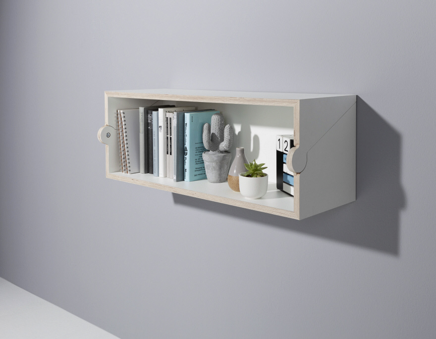Here's how the shelf looks, it can be used as a bookshelf or a usual shelf, and the top can be used, too