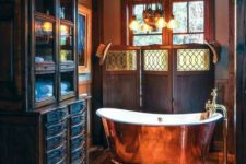 05 make your bathroom very chic with a large free-standing copper bathtub