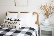 06 a farmhouse styled bedroom with a buffalo check bedding set that highlights the decor