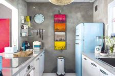 07 add touches of color with artworks and a bold fridge, for example, Smeg