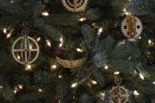 10 steampunk 3D gear ornament set is a gorgeous idea to decorate a tree and make it stand out