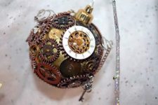 11 a gear covered bauble steampunk ornament for decorating a Christmas tree