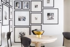 12 make your dining space more interesting creating a black and white gallery wall with your family pics