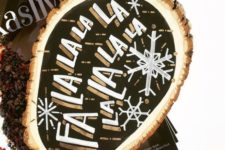 14 a black, white and gold Christmas sign with snowflakes and chic gilded touches
