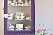 14 a shabby chic violet cupboard – just take a vintage piece and paint it violet