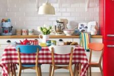 17 some patterned textiles will be a nice idea to add a retro feel to your kitchen without spending much money