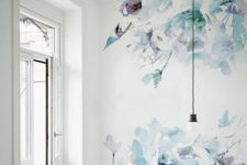stylish watercolor accent wall