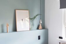 20 make an accent wall in a pastel shade, it will add color though won’t make the space too small