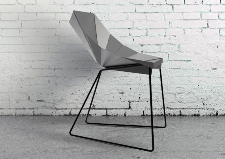 Origami Chair With A Sharp Geometric Look