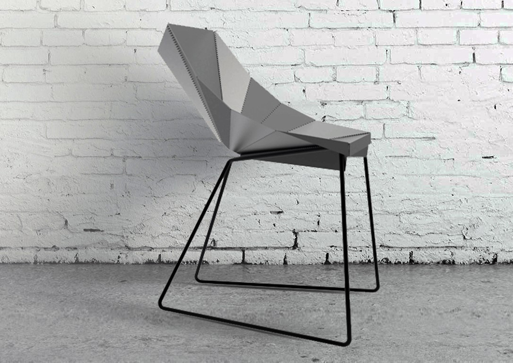 The Origami Chair is a piece that is inspired by the famous paper folding art and looks sharp and bold