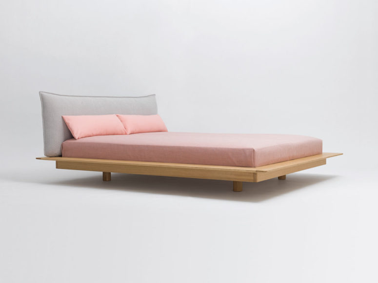 YOMA bed is inspired by Japanese futons for sleeping and shows a clear and cool design in Japandi style