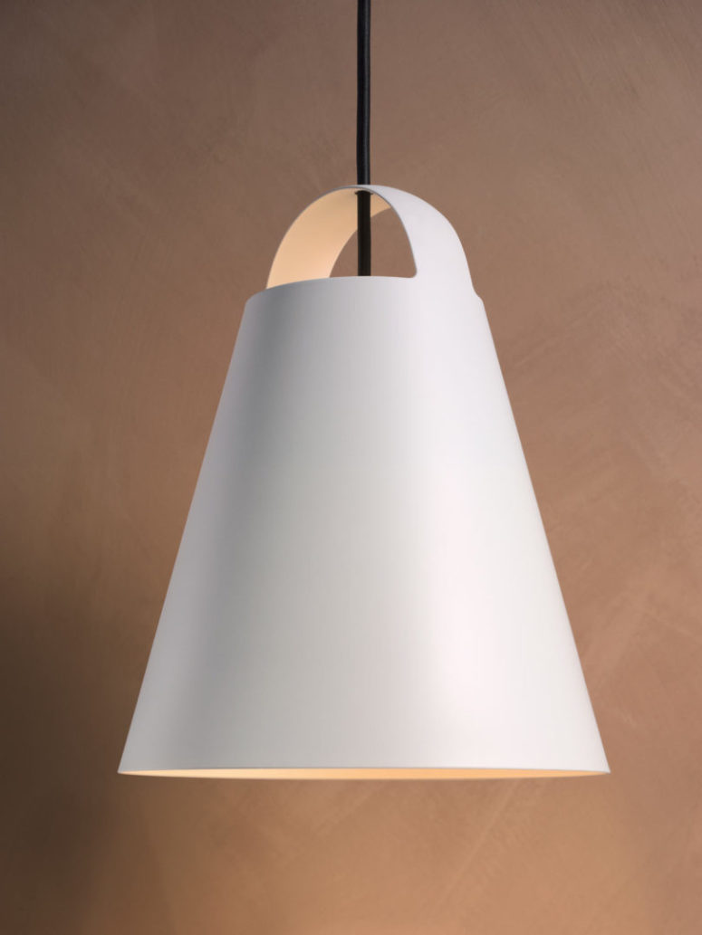 The lamp emits soft light downwards and some light upwards  too