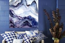 05 an abstract watercolor artwork fits the room decor and reminds of agate prints