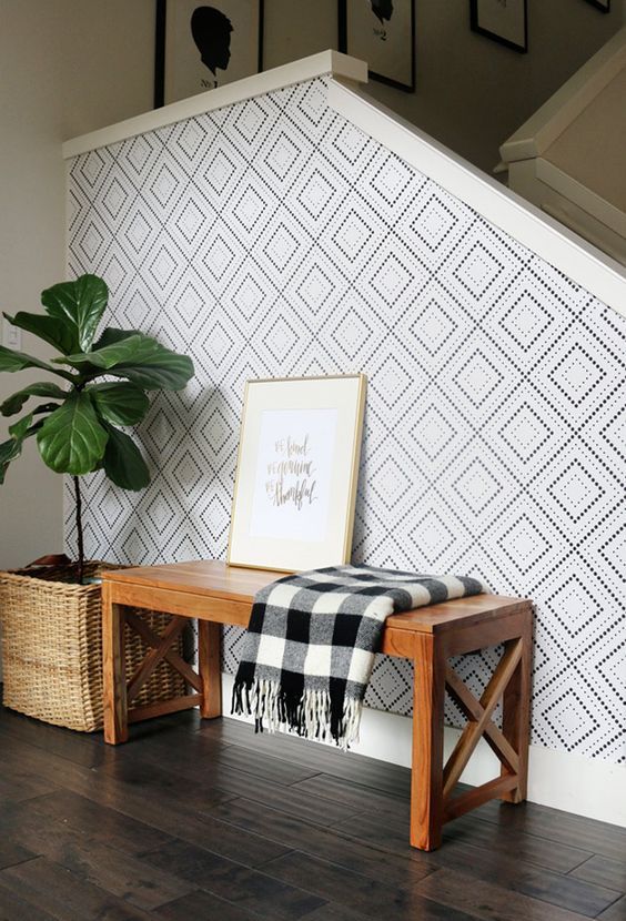 geometric wallpaper is a stylish choice that fits most decor styles