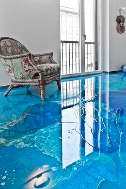 epoxy floors are usually installed over concrete ones, which gives them even more durability