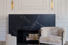 15 black marble brings a refined feel to the space and prevents the top from heating