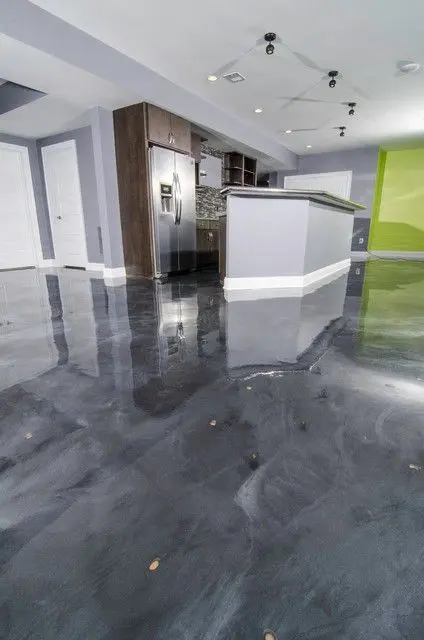 installing epoxy floors in a wet space is a bad idea, and if you spill something often, they are super slippery