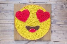 17 a bold string art with in love emoji is a chic modern piece for decor