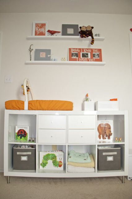 IKEA Expedit changing table with drawers and open storage