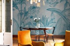 20 elegant flora and fauna rpint wallpaper adds a timeless feel to the space