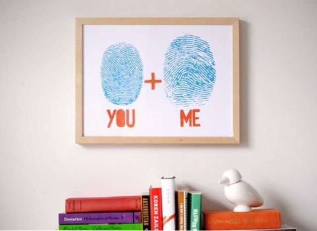 a simple finger print wall art can be easily DIYed by you