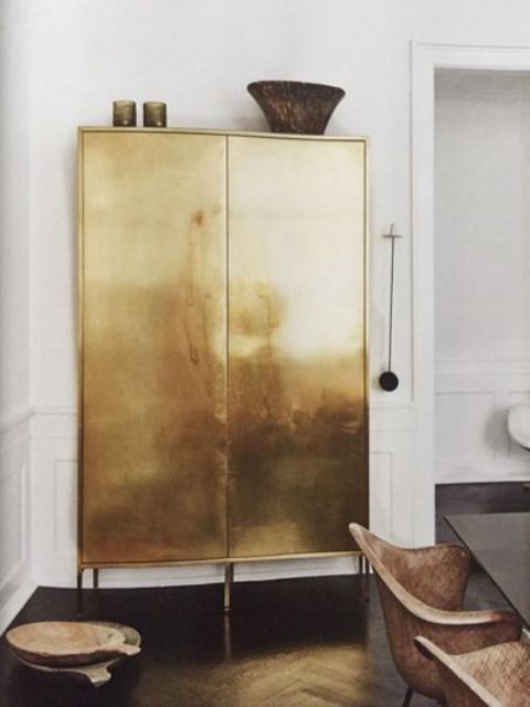 a gorgeous shiny gilded cabinet will attract attention everywhere