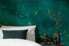 23 super bold emerald water wall mural for a relaxing touch and a bold color at the same time