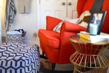 26 IKEA Strandmon chair in bold red for a nautical nursery is a great and comfy idea
