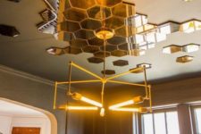 02 add hexagon tiles to the ceiling to make the space more contemporary and bold