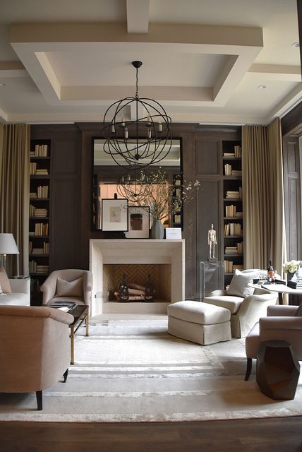 the ceiling here is decorated with molding that adds elegance and chic